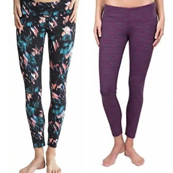 Tuff Athletic Lot of 2 Autumn And Striped Mid Rise Athletic Leggings Size‎ M - Picture 1 of 13